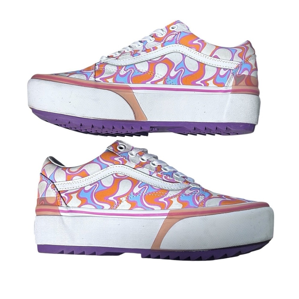 Vans Old Skool Stacked Sneaker UV Ink Peace Purple W Size 8.5, M 7 - VN0A4U154RP - Picture 4 of 7